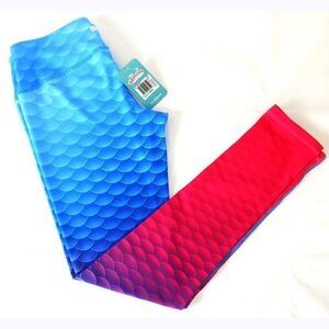 Mermaid gradient color scales leggings yoga pants